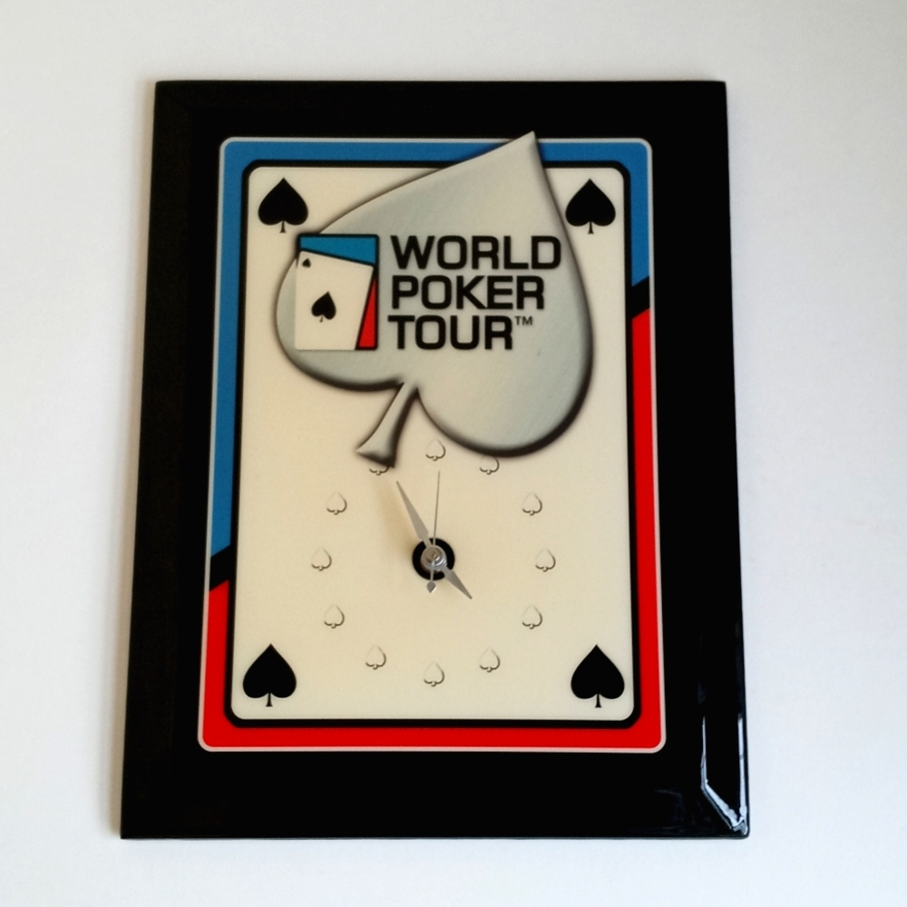 World Poker Tour Wall Clock Billiard Game Room Man Cave Ready (Works)